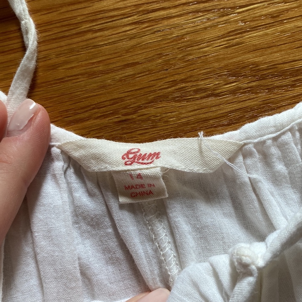 Girls size 14 white flowy tank top - Picture 2 of 3